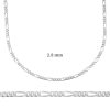 2.8 mm Gümüş Figaro Zincir - 0.80 mikron