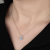 Swarovski Taşlı Gümüş Tektaş Bayan Kolye
